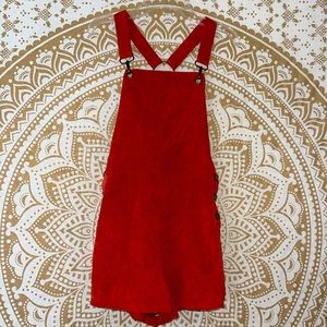 SHEIN LADIES DARK ORANGE CORDUROY JUMPSUIT WITH GOLD BUTTONS & DETAILS, SIZE XS